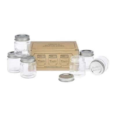 Smiths Mini Mason Jar “Chupito” Shot Glasses with Lids Set of 6-2oz Per Shot Glass