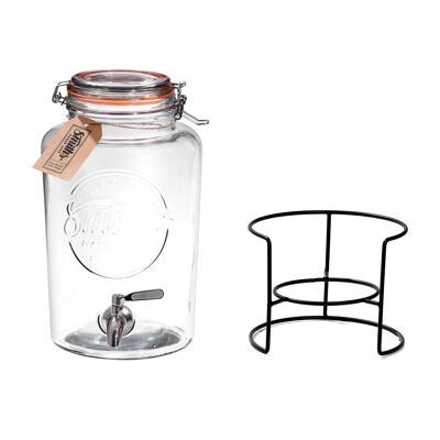 Smith’s Mason Jars 5 Litre Dispenser with stand for Drink or Water (Dispenser + Stand)