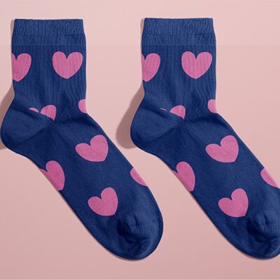 Les inséparables socks - pink heart 36/40