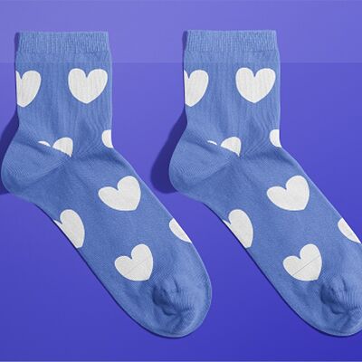 Socks - The inseparable - pastel blue heart 36/40