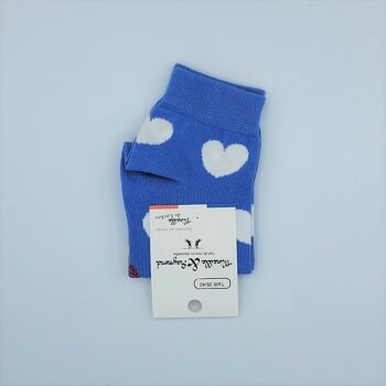 Socquettes - Les inséparables - coeur bleu pastel 36/40 2