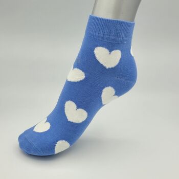 Socquettes - Les inséparables - coeur bleu pastel 36/40 3