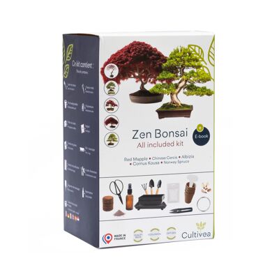 CULTIVEA Premium Bonsai Kit Ready to Grow - Garden and decorate - Maintenance of your bonsai and natural plants - Wire, Fertilizer, Tools, Round Scissors, Small Bonsai Scissors - Original Gift Idea
