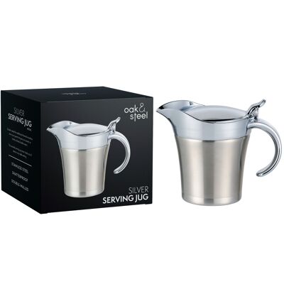 Premium-Sauciere aus Edelstahl in Silber – perfekt für Abendessen – kleine Partys – Familienessen usw., ideales Weihnachtsgeschenk