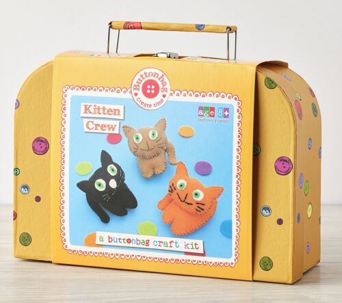 Kitten Crew Craft Kit - Buttonbag - Make your own children's crafts