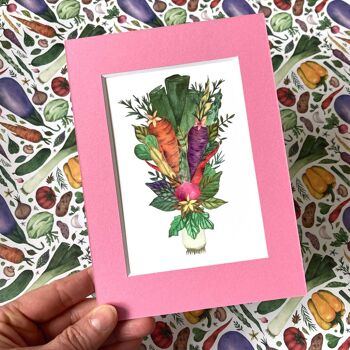 Carte dépliante, bouquet de légumes, coloré et sain, A6 portrait, avec enveloppe, VE 6 3