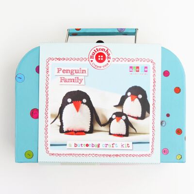Kit de manualidades de la familia Pingüino - Bolsa de botones - Haz tus propias manualidades infantiles