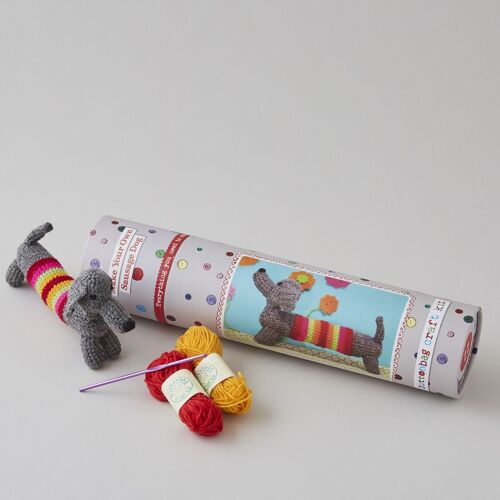 Crochet Sausage Dog Craft Kit - Buttonbag - Make your own children's crafts