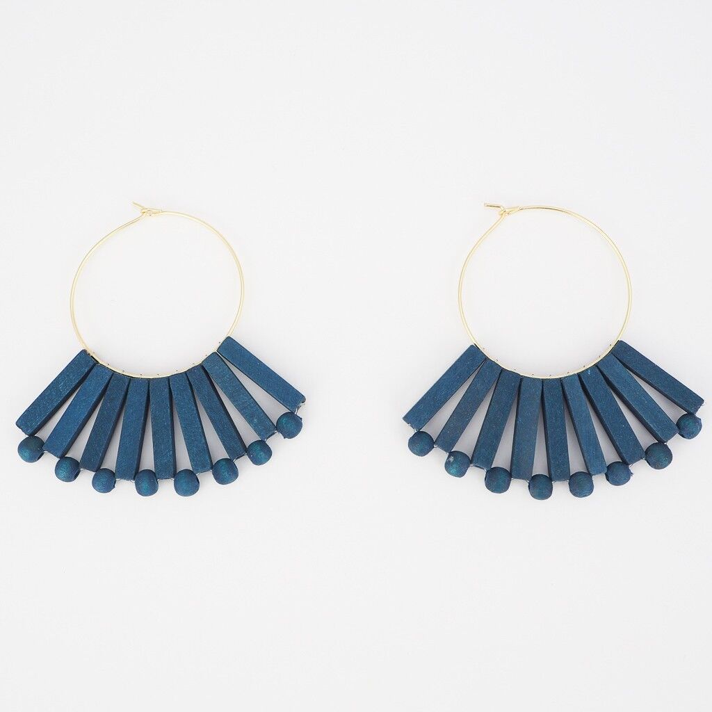 Pendiente Madera 9- Azul Distante