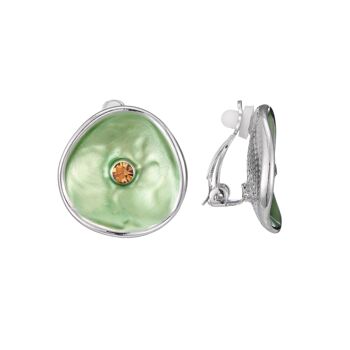 Boucle d'oreille clip Fernande vert 1