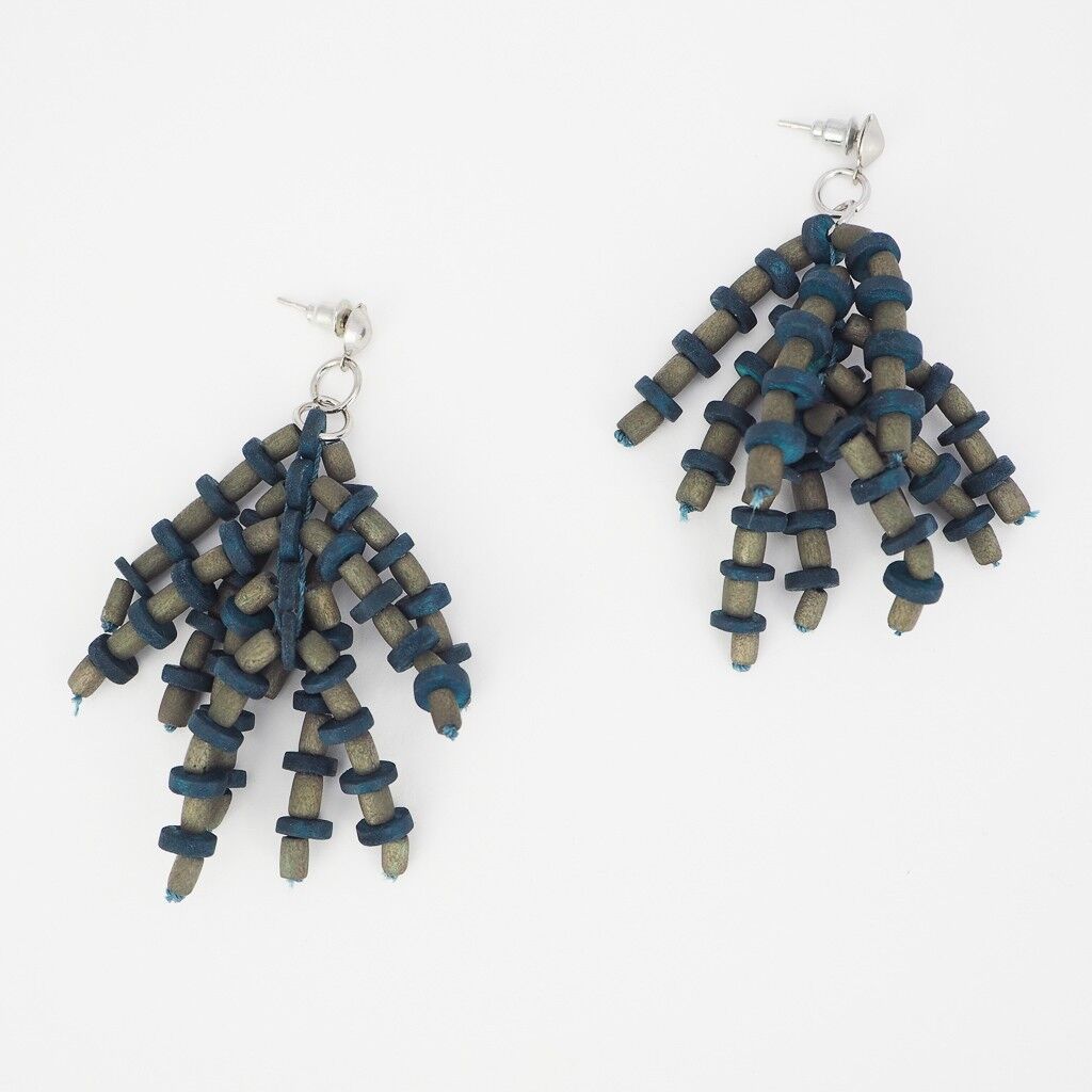 Pendiente Madera 11- Capri Azul & Gris