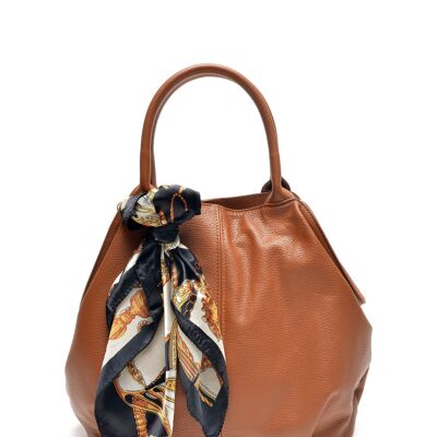 SS22 CF 1750_COGNAC_Borsa con manico superiore