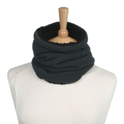 Meria - Neck Warmer - Fur Lined with Toggle - Grey