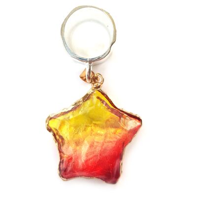 Crystal Star Scarf Jewellery - Red/Yellow