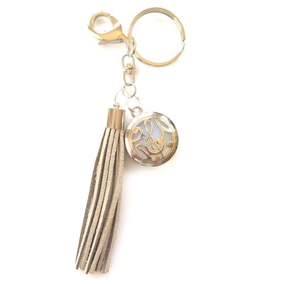 Opal Music Note Keyring with Tassel
