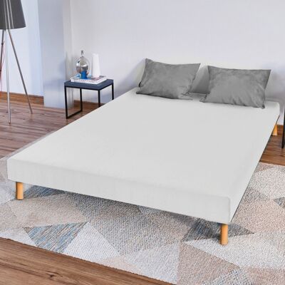 Sommier tapissier Capucine Blanc 90x200 cm | Epaisseur 13 cm (pieds non inclus)