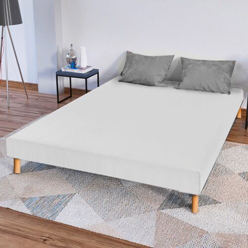 Sommier tapissier Capucine Blanc 160x200 cm | Epaisseur 13 cm (pieds non inclus)