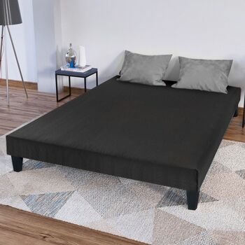 Sommier tapissier Capucine Gris 90x200 cm | Epaisseur 13 cm (pieds non inclus) 1