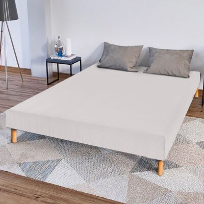 Sommier tapissier Constantine Blanc 90x190 cm | Epaisseur 18 cm (pieds non inclus)