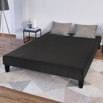 Sommier tapissier Constantine Gris 90x200 cm | Epaisseur 18 cm (pieds non inclus) 1