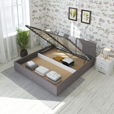 Lit Coffre Vincennes 140x200 cm | Coloris gris