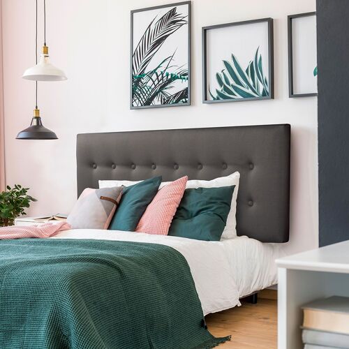 Tête de lit capitonnée Margot 160x60 cm | Coloris Gris anthracite