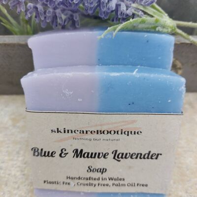 Blue and Mauve Lavender natural handmade soap