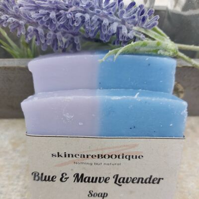 Blue and Mauve Lavender natural handmade soap