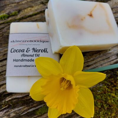 Cocoa and Neroli handmade natural almond oil soap