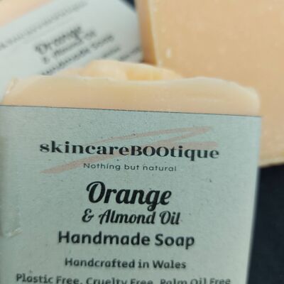 Organic Orange and Almond oil natural Handmade soap vegan