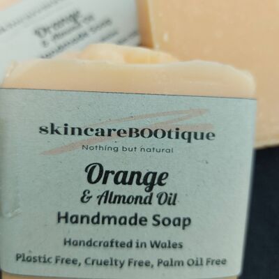 Organic Orange and Almond oil natural Handmade soap vegan