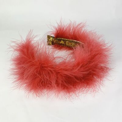 Lila Orange Feather Headband