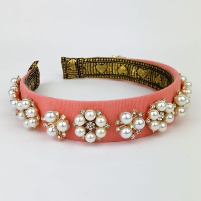 Lila Peach Pearl Classic Headband