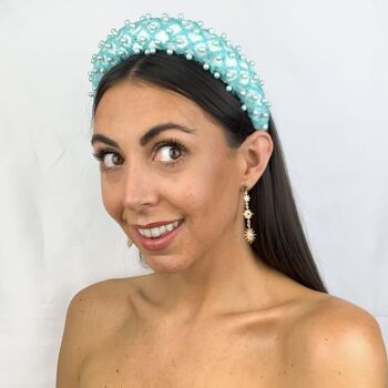 Bandeau matelassé Lila Aqua Pearl 2