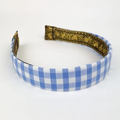 Lila Blue Gingham Classic Headband