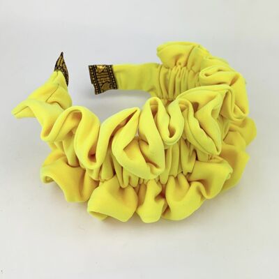 Lila gelbes Stirnband mit Rüschen
