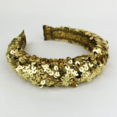 Lila Gold Sequin Padded Headband