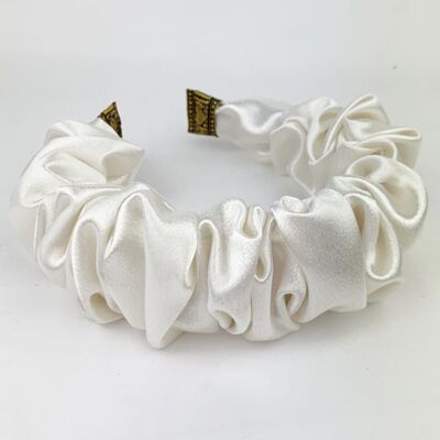 Lila Ivory Satin Ruffle Headband