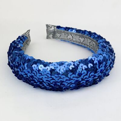 Lila blaues, mit Pailletten gepolstertes Stirnband