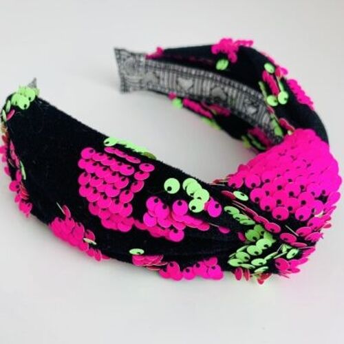 Lila Flamingo Sequin Turban Headband