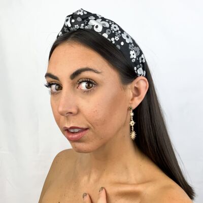 Lila Silver Daisy Turban Headband