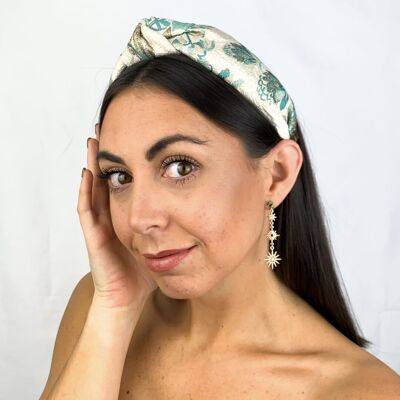 Lila Smaragd-Iris-Turban-Stirnband