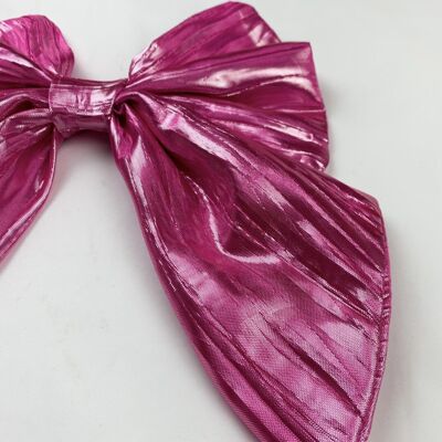 Lila rosa glänzende Haarschleife