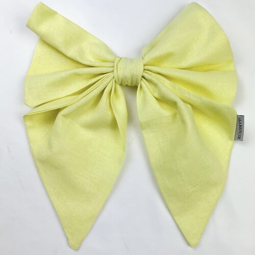 Lila Yellow Linen Hair Bow