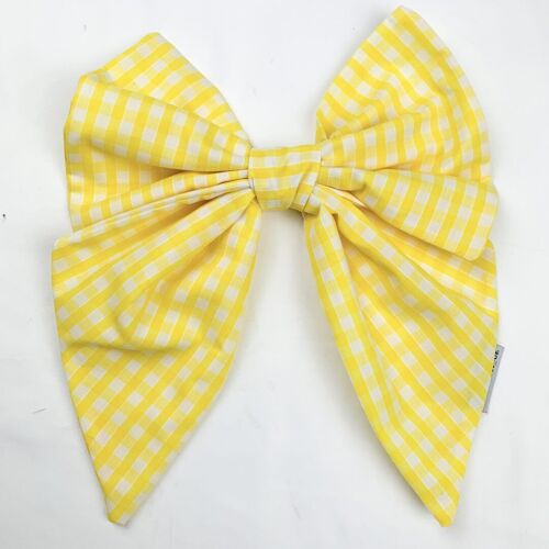 Lila Yellow Gingham Hair Bow