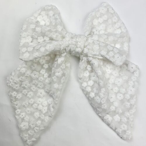 Lila White Daisy Hair Bow