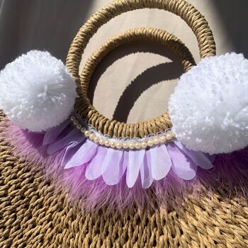 Sac de plage en plumes lilas Lila 2