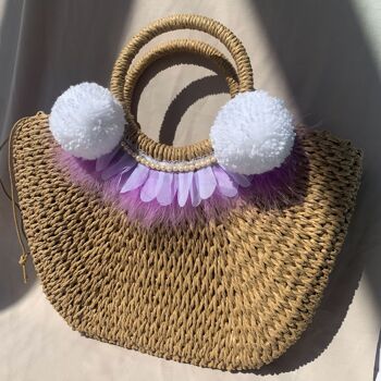 Sac de plage en plumes lilas Lila 3