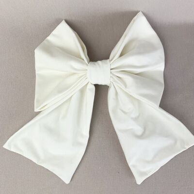 Lila White Bow Hair Clip