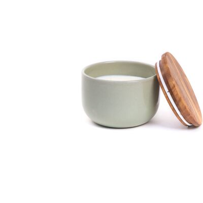 Gingerbread scented candle, Green ceramic pot
